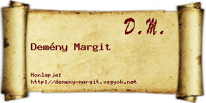 Demény Margit névjegykártya